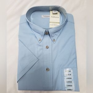 Van Heusen • Short Sleeve Dress Shirt • Ultra Soft • Blue • Large